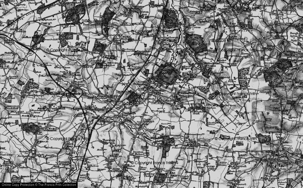 Old Map of Foxhole, 1898 in 1898