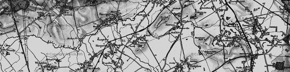 Old map of Foxton in 1896