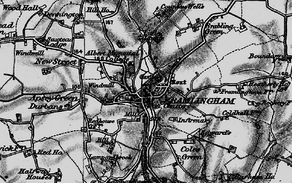 Old map of Framlingham in 1898
