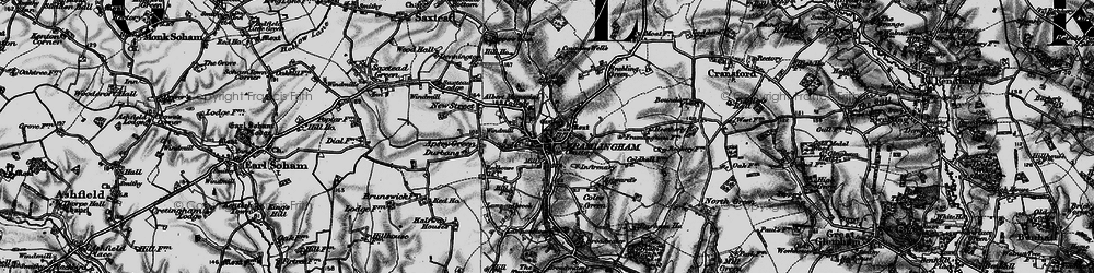 Old map of Framlingham in 1898