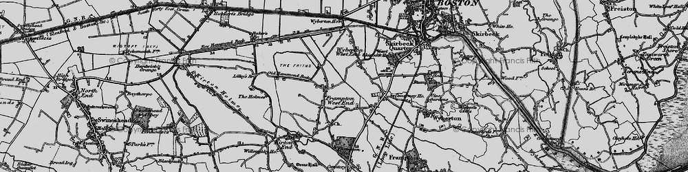 Old map of Frampton West End in 1898