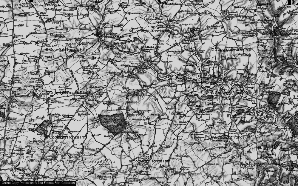 Old Map of Framsden, 1898 in 1898