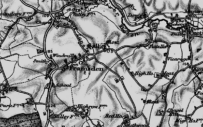 Old map of Framsden in 1898