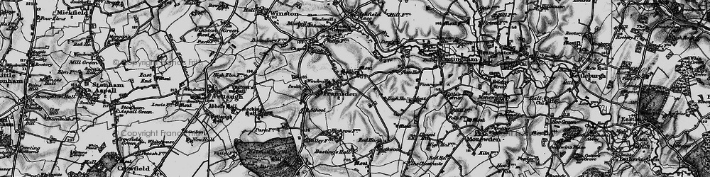Old map of Framsden in 1898