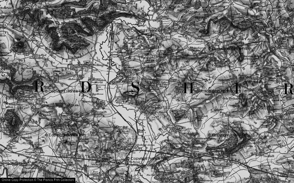 Old Map of Franklands Gate, 1898 in 1898