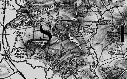 Old map of Franklands Gate in 1898