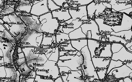 Old map of Frating Green in 1896