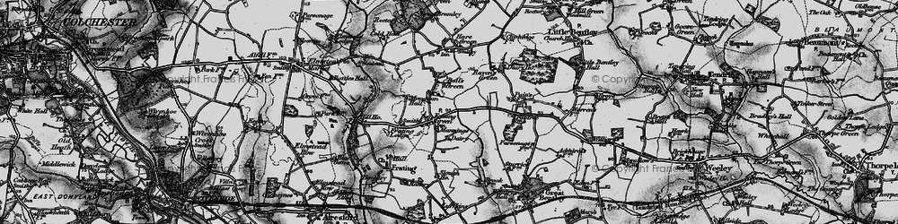 Old map of Frating Green in 1896