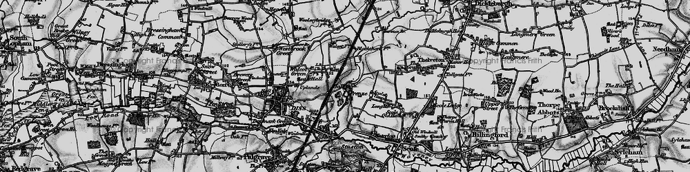 Old map of Frenze in 1898