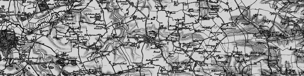 Old map of Fressingfield in 1898