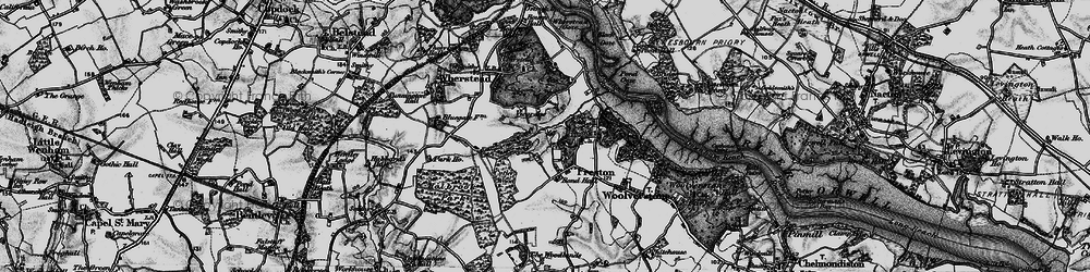 Old map of Freston in 1896