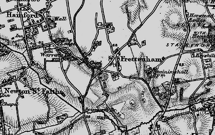 Old map of Frettenham in 1898