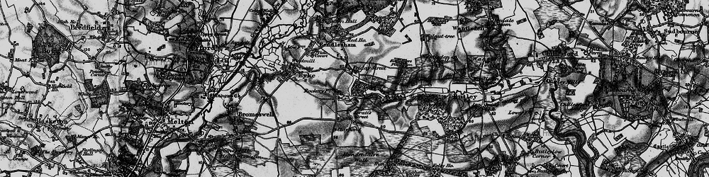 Old map of Woodbridge Airfield in 1895