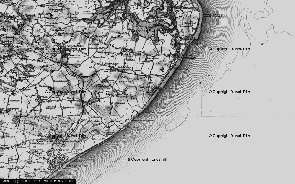 Old OS Map Walton on the Naze & Frinton on Sea 1922 Essex Sheets 40.09 & 40.13 