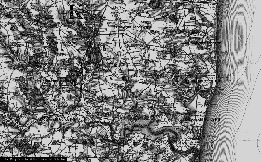 Old Map of Historic Map covering Black Heath Wood in 1898