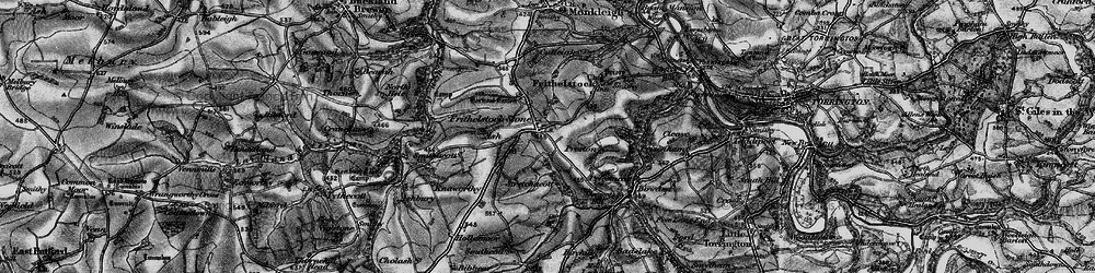 Old map of Frithelstock Stone in 1895