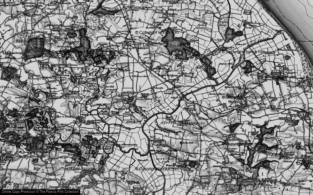 Old Map of Historic Map covering Womack Water in 1898