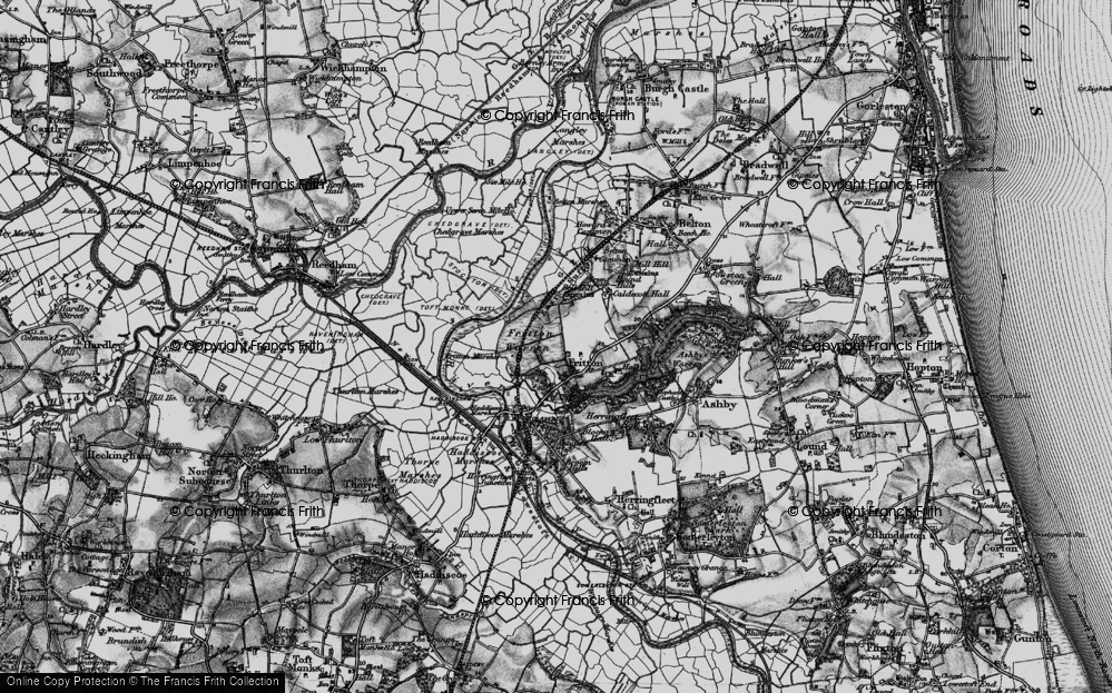 Old Map of Fritton, 1898 in 1898