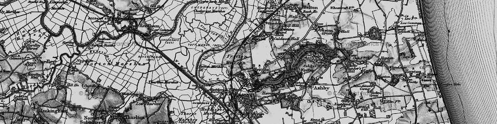 Old map of Fritton in 1898