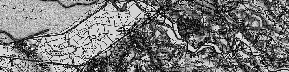 Old map of Frodsham in 1896