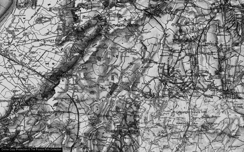 Old Map of Frogland Cross, 1898 in 1898