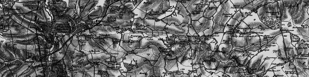 Old map of Frogs' Green in 1895