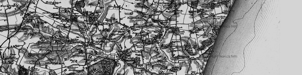 Old map of Frostenden Corner in 1898