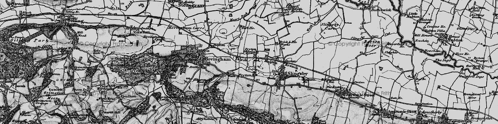 Old map of Fryton in 1898