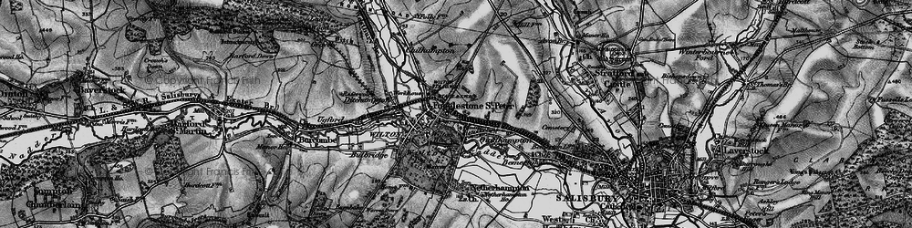 Old map of Fugglestone St Peter in 1895