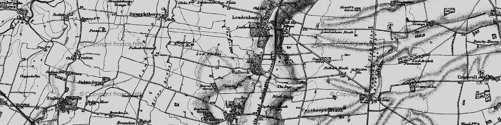 Old map of Leadenham Ho in 1895