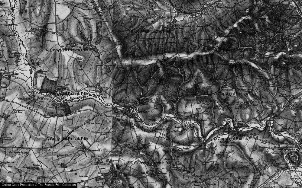 Old Map of Historic Map covering Handley Plain in 1896