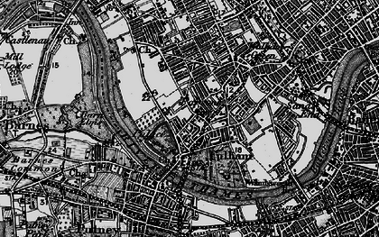 Old map of Fulham in 1896