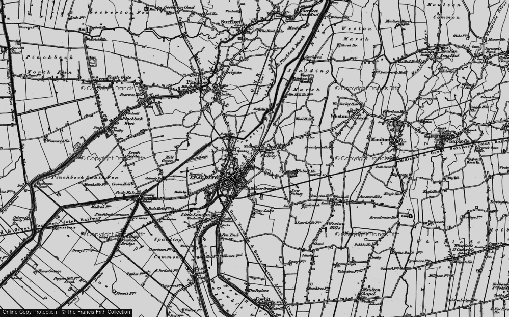 Old Map of Fulney, 1898 in 1898