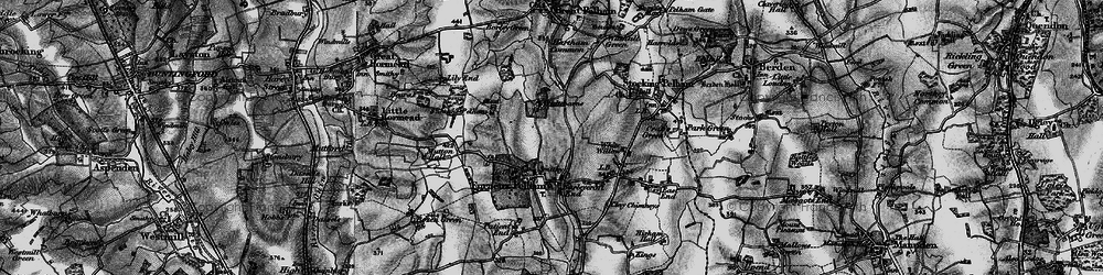 Old map of Furneux Pelham in 1896