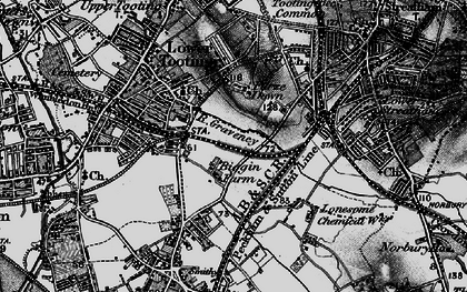 Old map of Furzedown in 1896