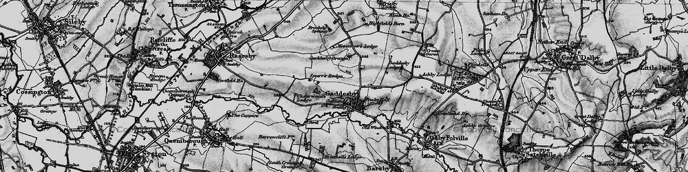 Old map of Gaddesby in 1899