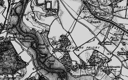 Old map of Bridge Wood in 1896