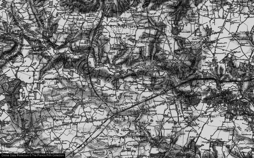 Old Map of Gallows Green, 1896 in 1896