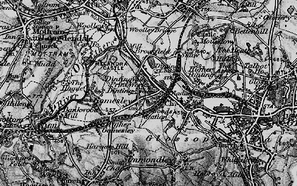 Old map of Dinting Vale in 1896