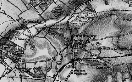 Old map of Gamlingay in 1896