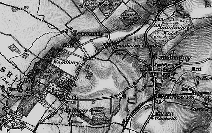 Old map of Gamlingay Cinques in 1896