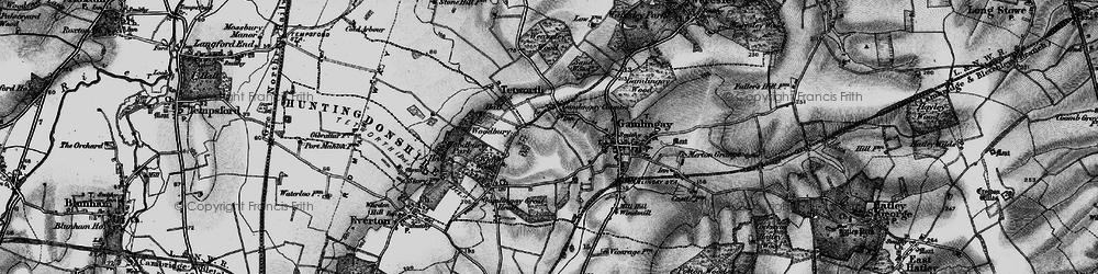 Old map of Gamlingay Cinques in 1896