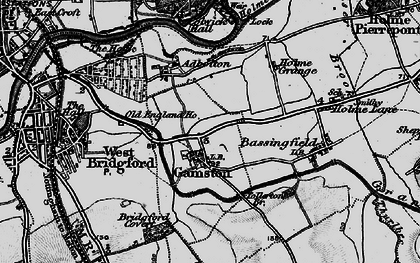 Old map of Gamston in 1899