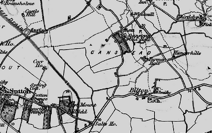 Old map of Ganstead in 1895