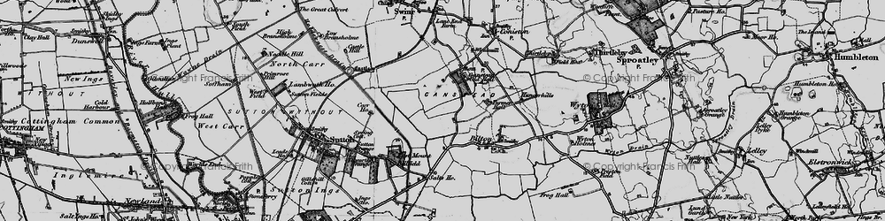 Old map of Ganstead in 1895