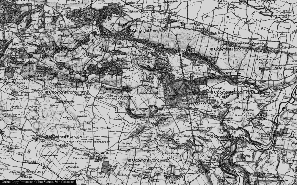 Old Map of Historic Map covering Bell Bottom in 1898
