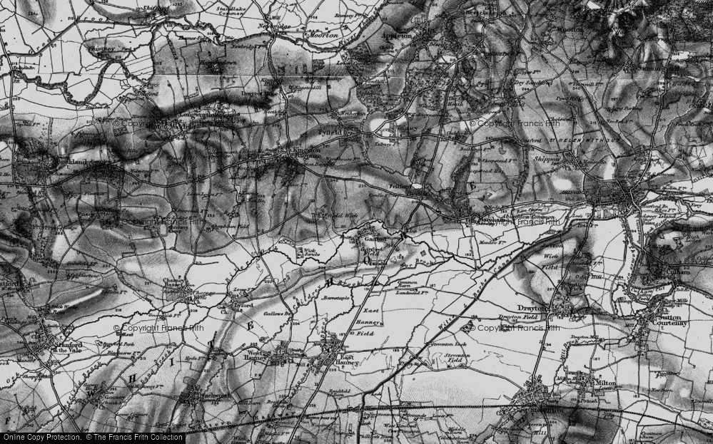 Old Map of Historic Map covering Fyfield Wick in 1895
