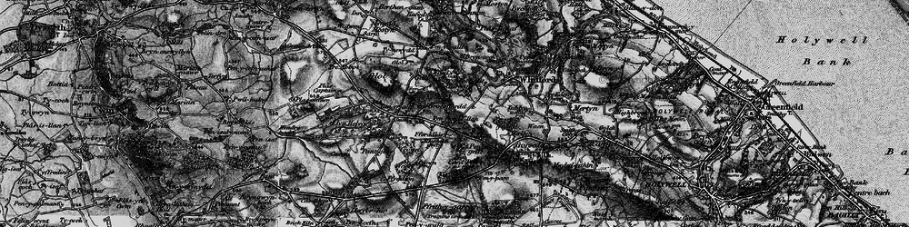 Old map of Garreg in 1896