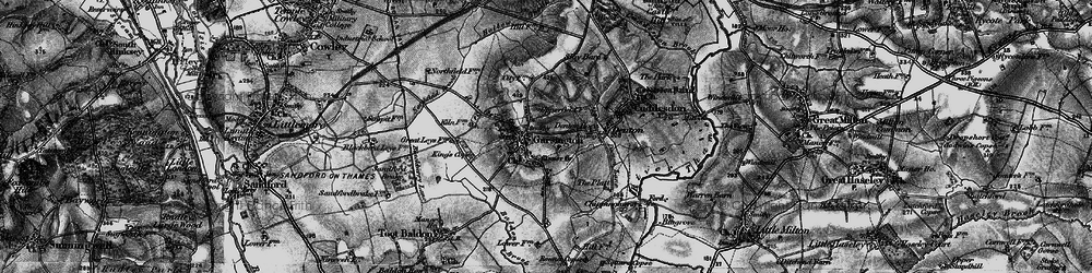 Old map of Garsington in 1895