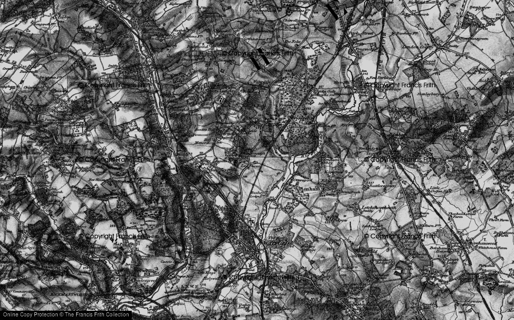 Old Map of Historic Map covering Bricket Wood Common in 1896